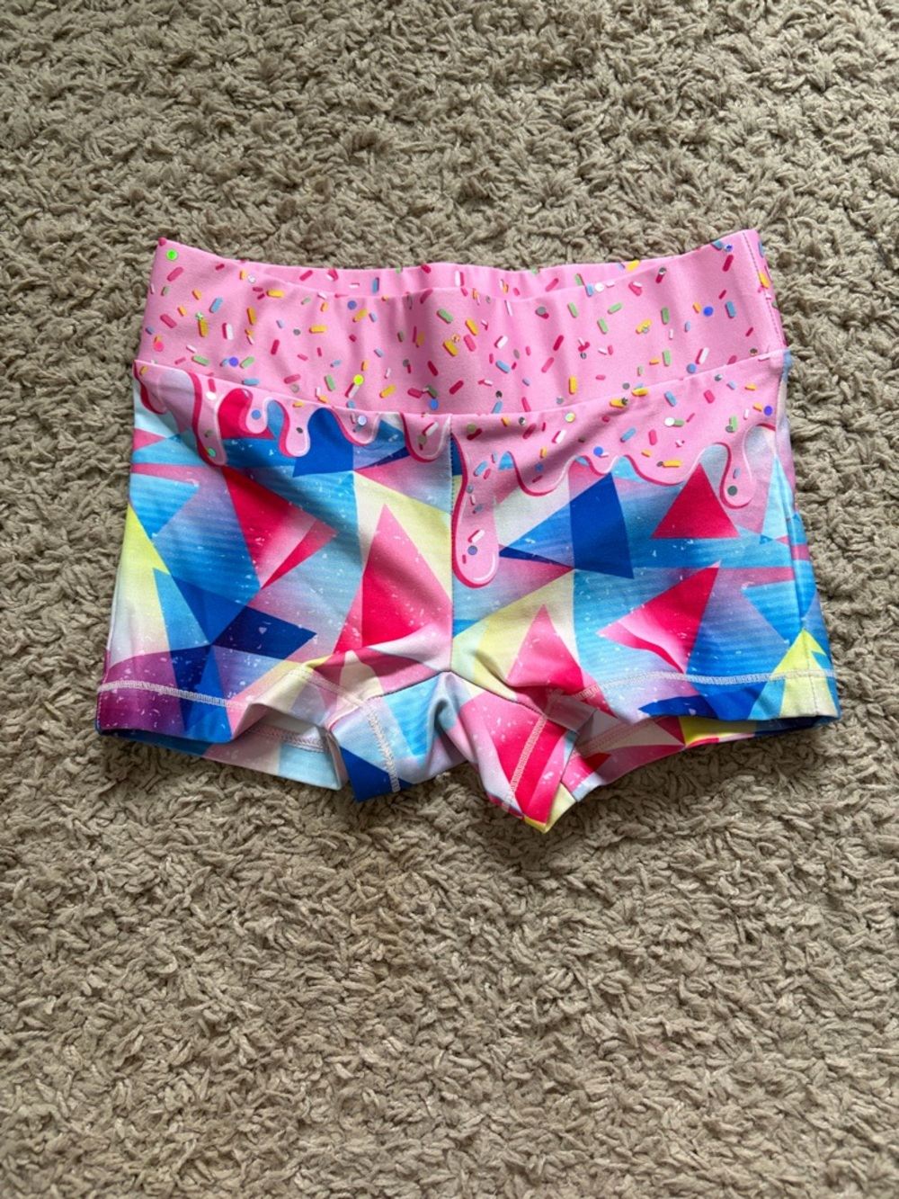 Rebel frosted geometric shorts with sparkle